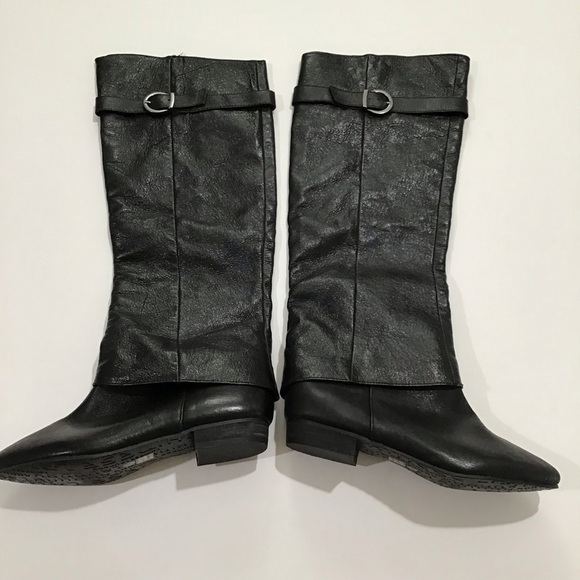 Chinese laundry knee-high riding black leather boots size 6.5 NWOT set in stone - Picture 2 of 5